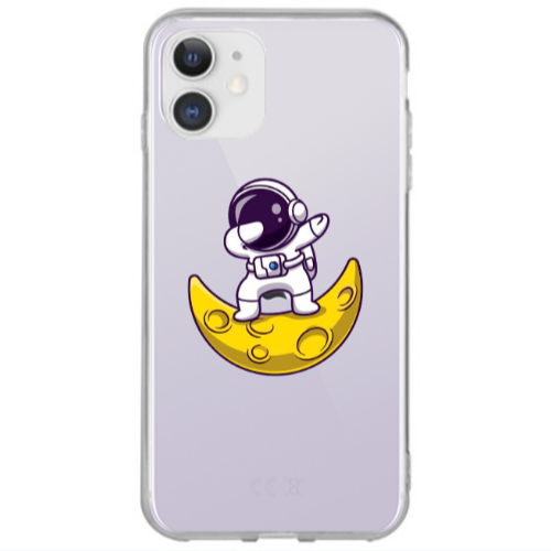 Apple iPhone 12 Astronaut on the moon Transparent Silicone TPU Θήκη