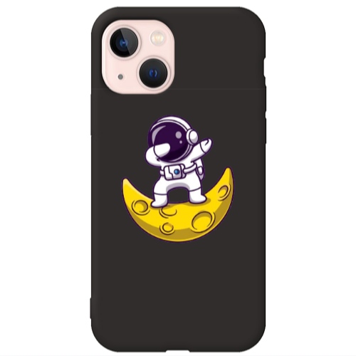 Apple iPhone 13 Astronaut on the moon Black Colored Silicone TPU Θήκη