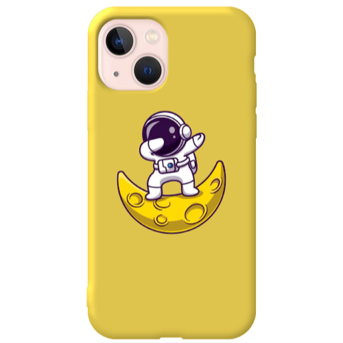 Apple iPhone 13 Astronaut on the moon Yellow Colored Silicone TPU Θήκη