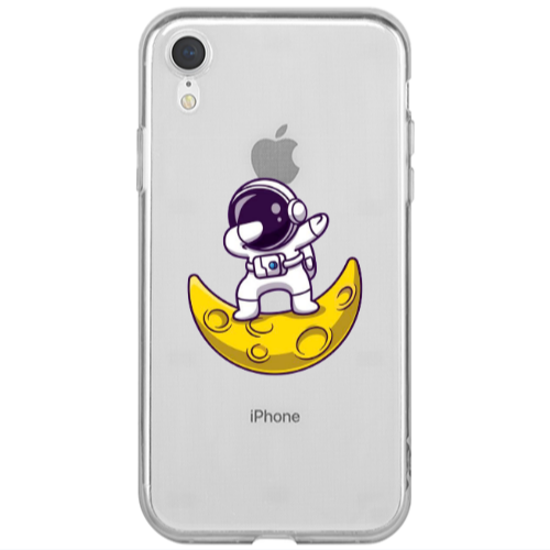 Apple iPhone Xr Astronaut on the moon Transparent Silicone TPU Θήκη