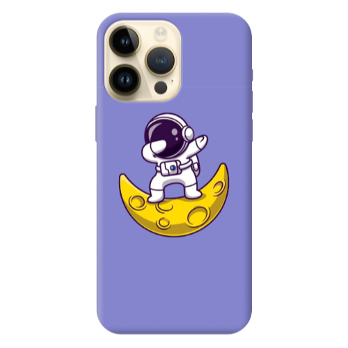 Apple iPhone 13 Pro Max Astronaut on the moon Purple Colored Silicone TPU Θήκη