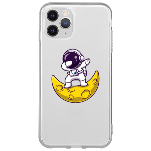 Apple iPhone 13 Pro Max Astronaut on the moon Transparent Silicone TPU Θήκη