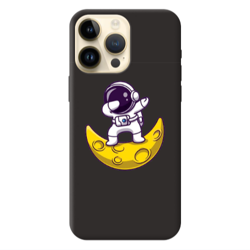 Apple iPhone 13 Pro Max Astronaut on the moon Black Colored Silicone TPU Θήκη