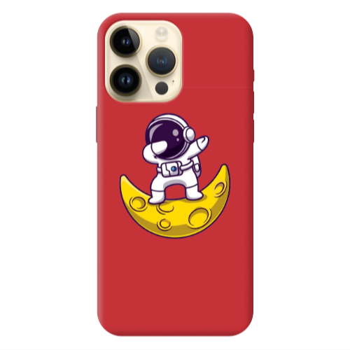 Apple iPhone 13 Pro Max Astronaut on the moon Red Colored Silicone TPU Θήκη