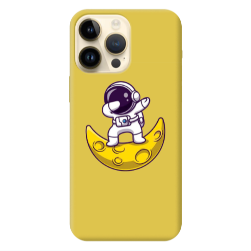 Apple iPhone 13 Pro Max Astronaut on the moon Yellow Colored Silicone TPU Θήκη