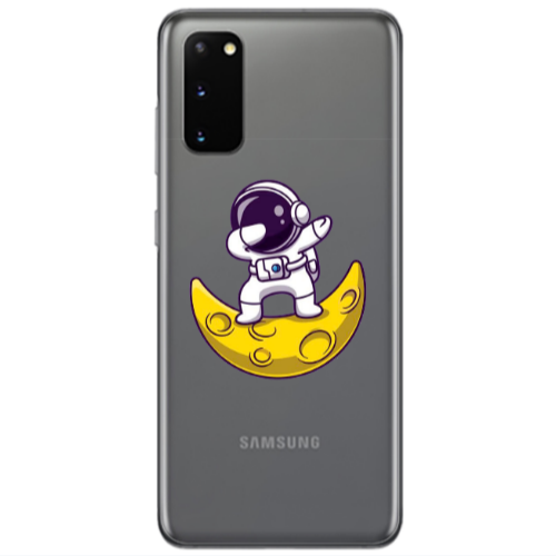 Samsung S20 Astronaut on the moon Transparent Silicone TPU Θήκη