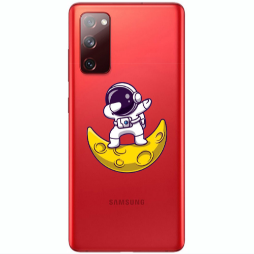 Samsung S20 FE Astronaut on the moon Transparent Silicone TPU Θήκη