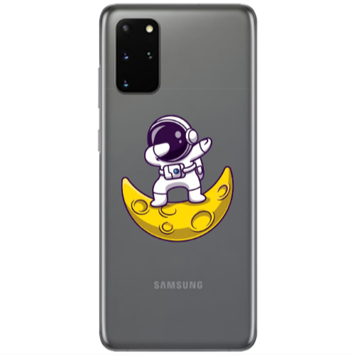 Samsung S20 Plus Astronaut on the moon Transparent Silicone TPU Θήκη