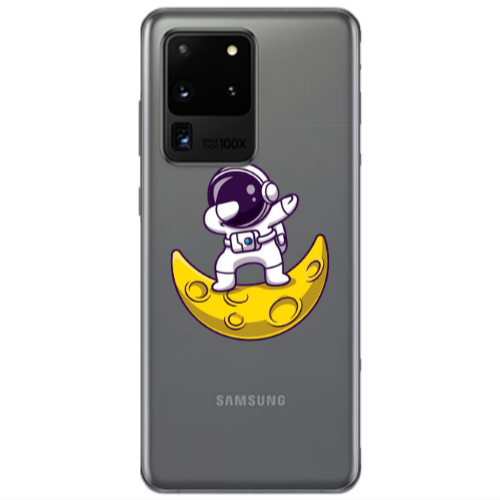 Samsung S20 Ultra Astronaut on the moon Transparent Silicone TPU Θήκη