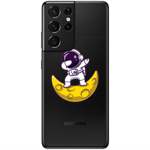 Samsung S21 Ultra Astronaut on the moon Transparent Silicone TPU Θήκη
