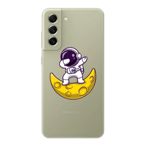 Samsung S22 Plus Astronaut on the moon Transparent Silicone TPU Θήκη