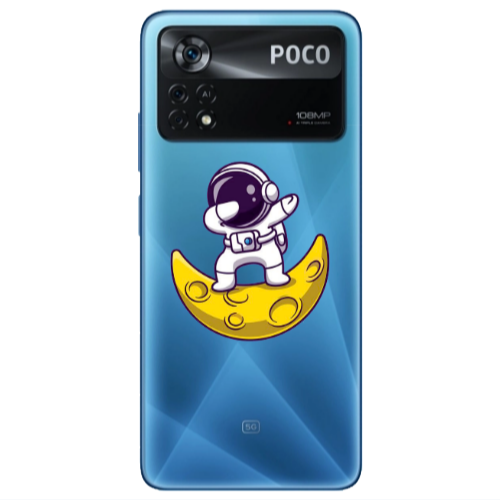 Xiaomi Poco X4 Pro Astronaut on the moon Transparent Silicone TPU Θήκη