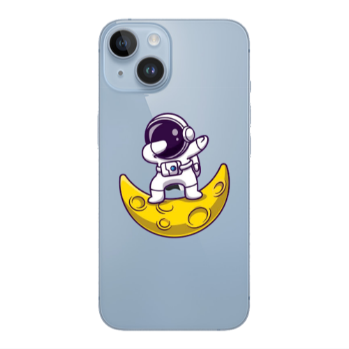 Apple iPhone 14  Astronaut on the moon Transparent Silicone TPU Θήκη