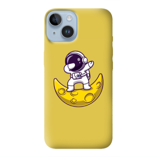 Apple iPhone 14 Plus Astronaut on the moon Yellow Colored Silicone TPU Θήκη