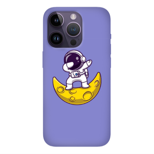 Apple iPhone 14 Pro  Astronaut on the moon Purple Colored Silicone TPU Θήκη