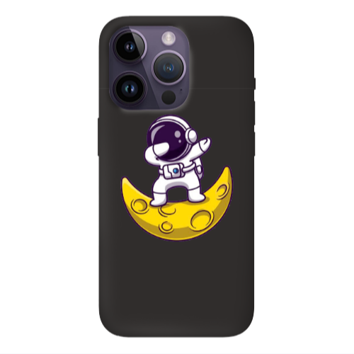 Apple iPhone 14 Pro  Astronaut on the moon Black Colored Silicone TPU Θήκη