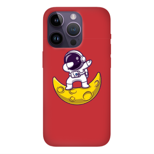 Apple iPhone 14 Pro  Astronaut on the moon Red Colored Silicone TPU Θήκη