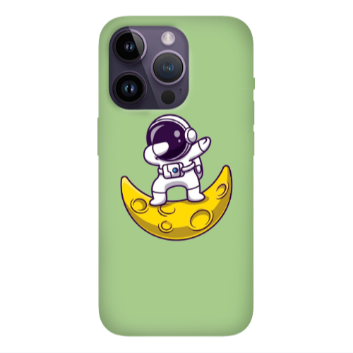 Apple iPhone 14 Pro Max Astronaut on the moon Light Green Colored Silicone TPU Θήκη