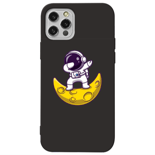 Apple iPhone 13 Pro Astronaut on the moon Black Colored Silicone TPU Θήκη