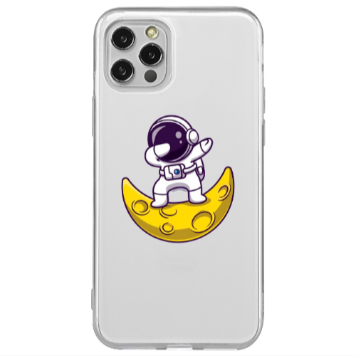 Apple iPhone 12 Pro Astronaut on the moon Transparent Silicone TPU Θήκη