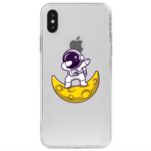 Apple iPhone Xs Max Astronaut on the moon Transparent Silicone TPU Θήκη