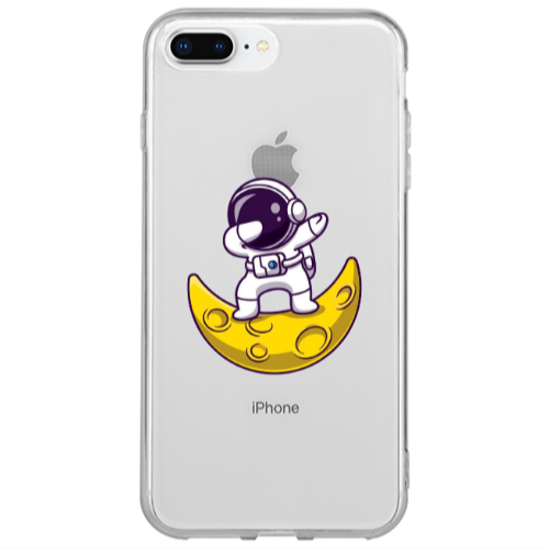 Apple iPhone 7 Plus Astronaut on the moon Transparent Silicone TPU Θήκη