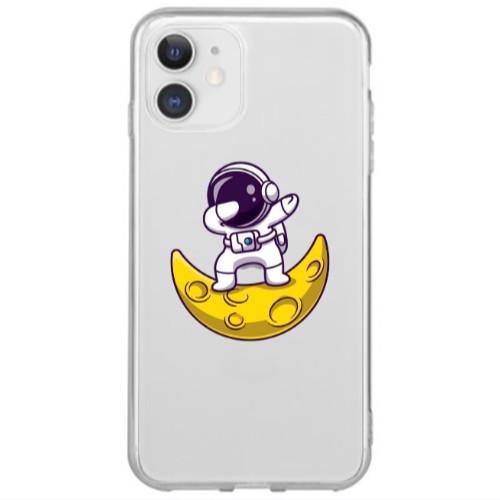 Apple iPhone 12 Mini Astronaut on the moon Transparent Silicone TPU Θήκη