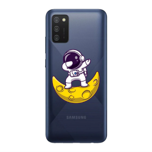 Samsung A03S Astronaut on the moon Transparent Silicone TPU Θήκη