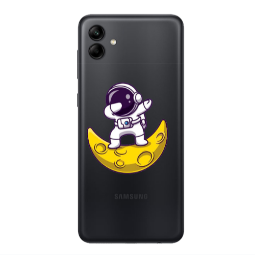 Samsung A04 Astronaut on the moon Transparent Silicone TPU Θήκη