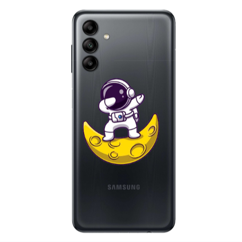 Samsung A04S Astronaut on the moon Transparent Silicone TPU Θήκη
