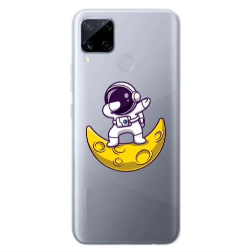 Realme C25S Astronaut on the moon Transparent Silicone TPU Θήκη