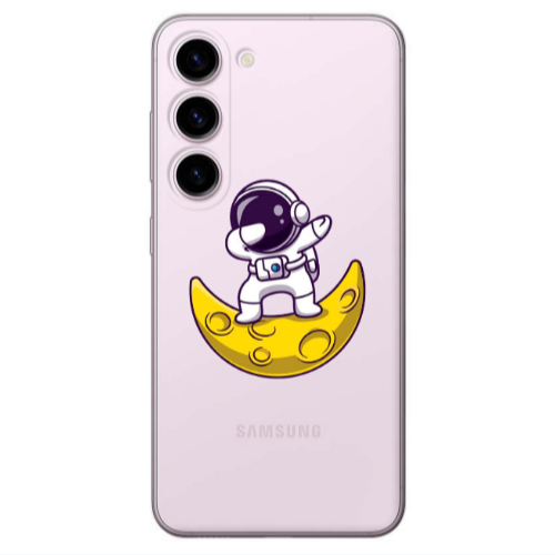 Samsung S23 Plus Astronaut on the moon Transparent Silicone TPU Θήκη