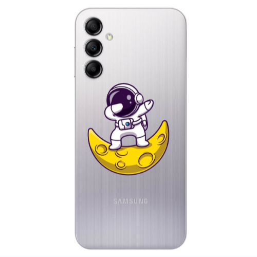 Samsung A14 5G Astronaut on the moon Transparent Silicone TPU Θήκη