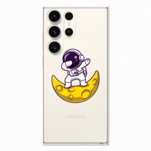 Samsung S23 Ultra Astronaut on the moon Transparent Silicone TPU Θήκη