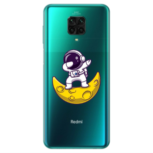 Xiaomi Redmi Note 9S Astronaut on the moon Transparent Silicone TPU Θήκη