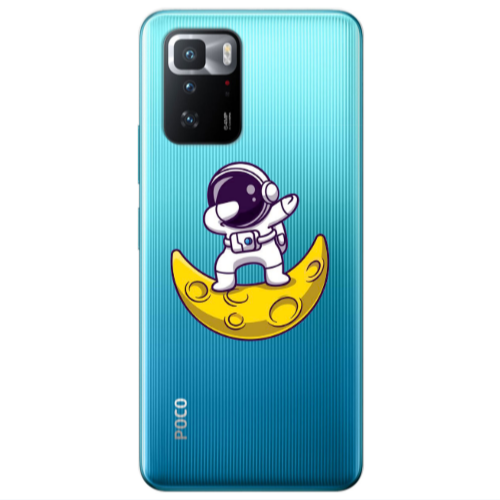 Xiaomi Poco X3 GT Astronaut on the moon Transparent Silicone TPU Θήκη
