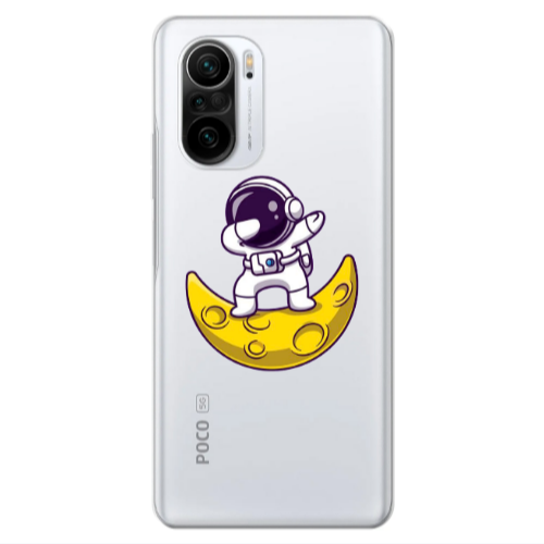 Xiaomi Poco F3 Astronaut on the moon Transparent Silicone TPU Θήκη