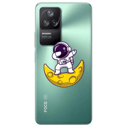 Xiaomi Poco F4 Astronaut on the moon Transparent Silicone TPU Θήκη