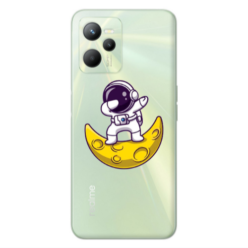 Realme C35 Astronaut on the moon Transparent Silicone TPU Θήκη