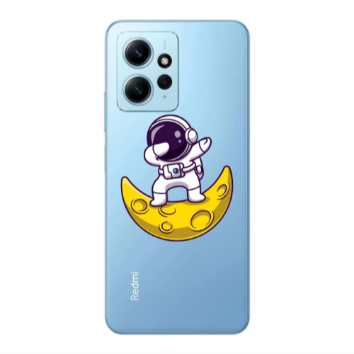 Xiaomi Redmi Note 12 4G Astronaut on the moon Transparent Silicone TPU Θήκη