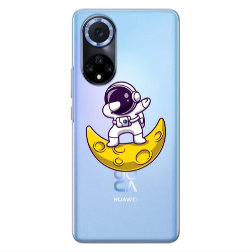Huawei Nova 9 Astronaut on the moon Transparent Silicone TPU Θήκη