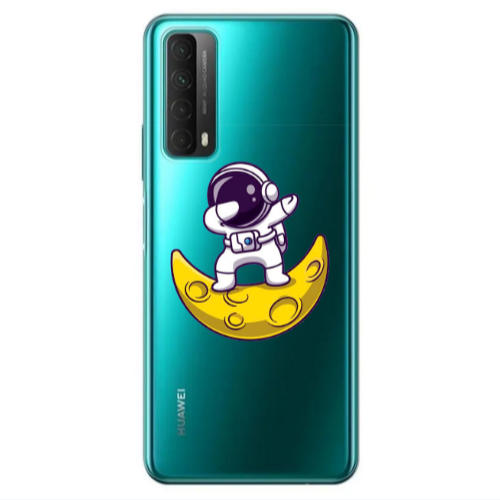 Huawei P Smart 2021 Astronaut on the moon Transparent Silicone TPU Θήκη