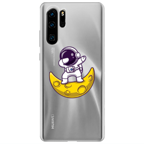 Huawei P30 Pro Astronaut on the moon Transparent Silicone TPU Θήκη