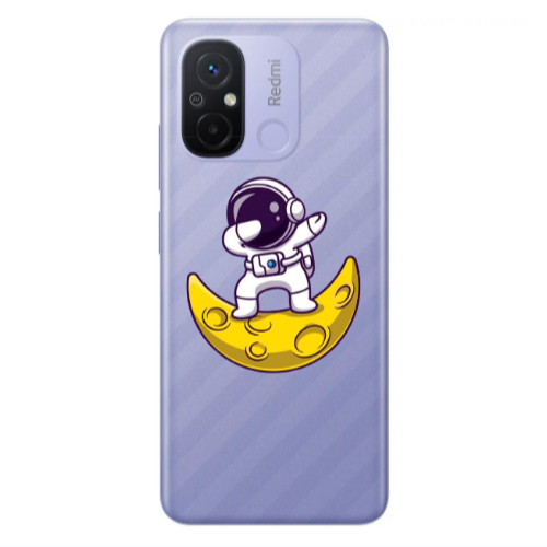 Xiaomi Redmi 12C Astronaut on the moon Transparent Silicone TPU Θήκη