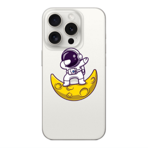 Apple iPhone 15 Pro Astronaut on the moon Transparent Silicone TPU Θήκη