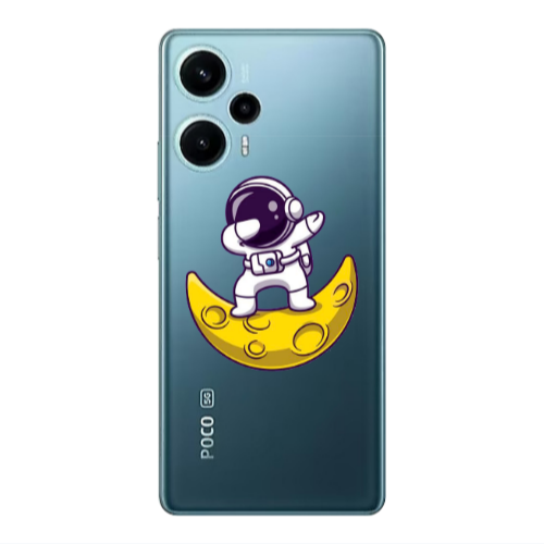 Xiaomi Poco F5 Astronaut on the moon Transparent Silicone TPU Θήκη