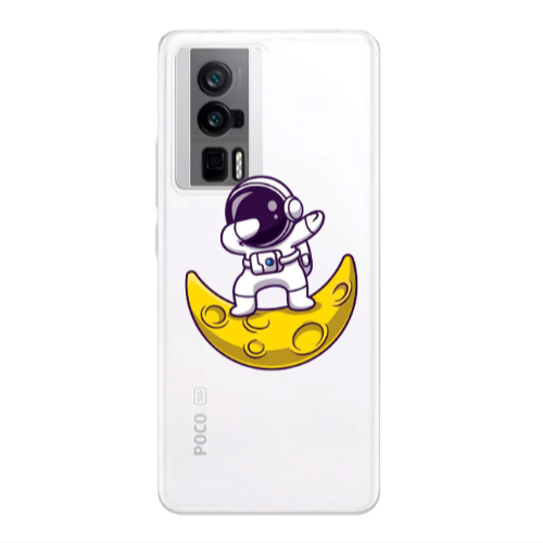 Xiaomi Poco F5 Pro Astronaut on the moon Transparent Silicone TPU Θήκη