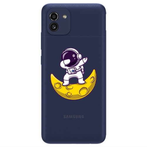 Samsung A03 Astronaut on the moon Transparent Silicone TPU Θήκη
