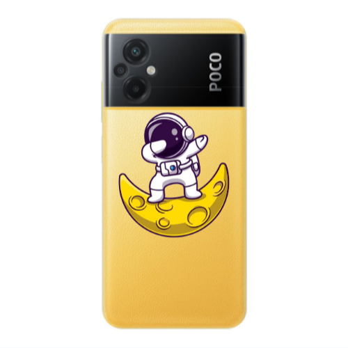 Xiaomi Poco M5 Astronaut on the moon Transparent Silicone TPU Θήκη