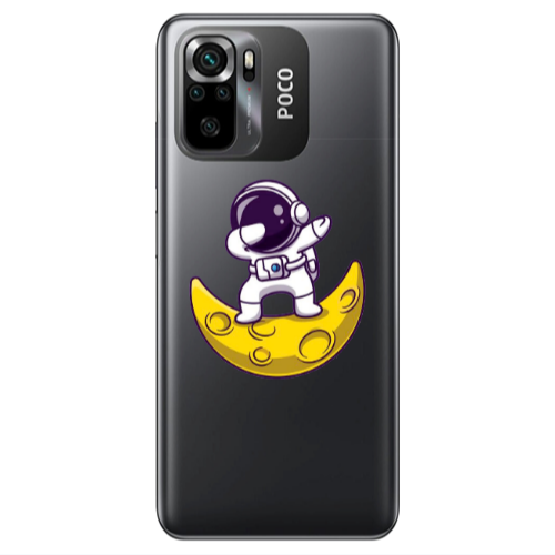 Xiaomi Poco M5 s Astronaut on the moon Transparent Silicone TPU Θήκη